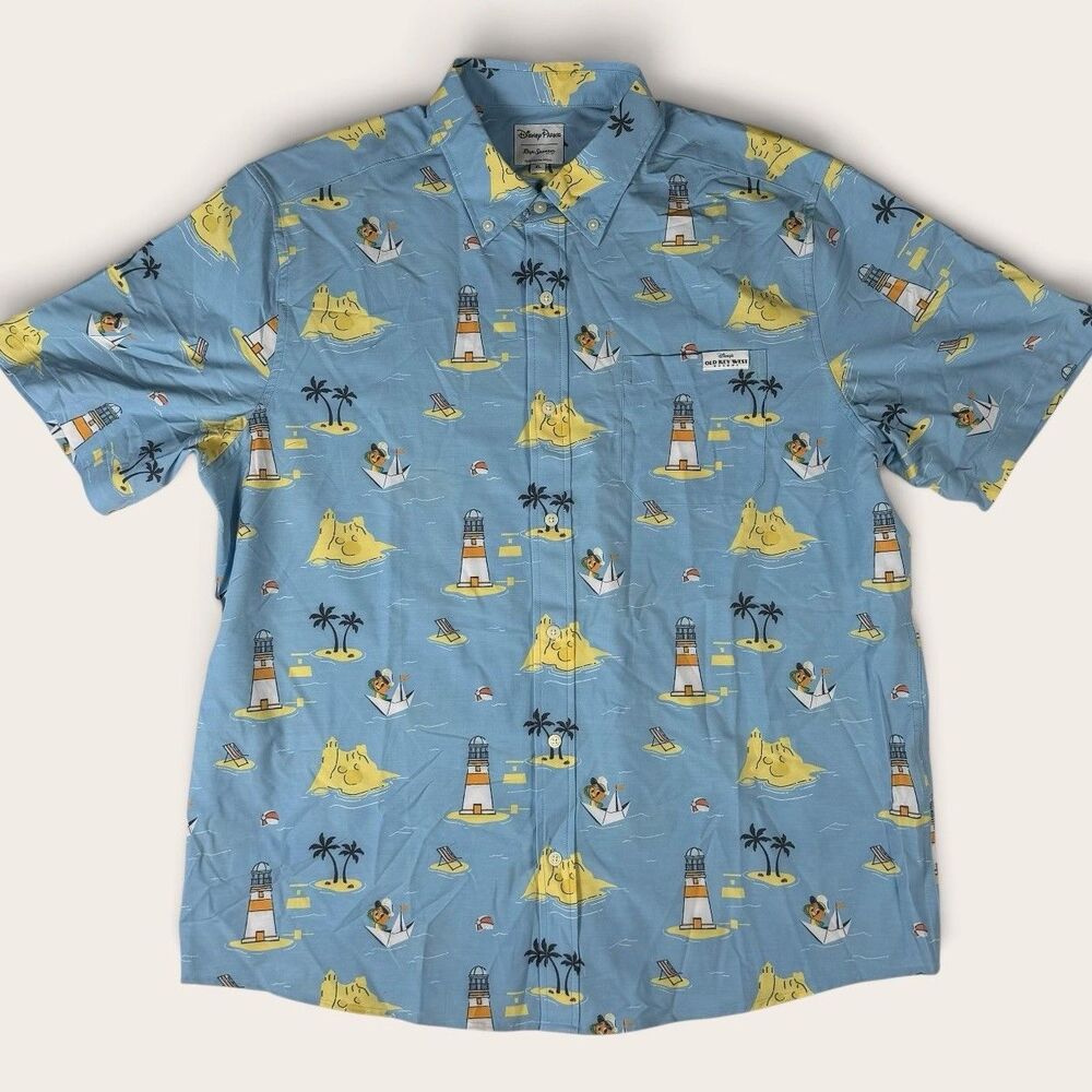Reyn Spooner Disney Parks Shirt Men XL Old Key West Resort Orange Bird Aloha - Picture 1 of 8